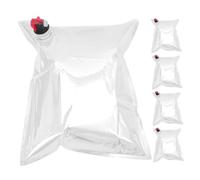 DECORNIJIA 5 pièces Pochettes à Vin Portables avec Robinet Lot de Rechargeables pour Boissons Résistantes Aux Fuites pour Vin Rouge Jus et Voyages Plein Air