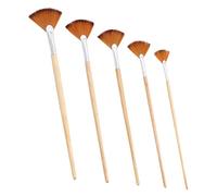 DECORNIJIA 5 pièces Set de Pinceaux Aquarelle Portables Pinceaux Éventail Multifonctions pour Peinture à Huile et Aquarelle Poils Synthétiques Durables avec Manche Lisse Confortable