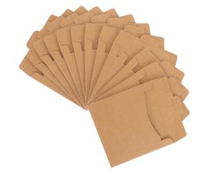 DECORNIJIA 50 pièces Kraft Paper CD Sleeves for DVD Storage CD DVD Envelopes Protective Kraft Storage Bags