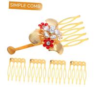DECORNIJIA 50 pièces Lot de Peignes DIY à Dents Dorés Accessoires de Coiffure Simples et Élégants et Filles Outils de Peigne à Chignon Multifonctions