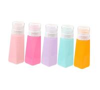 DECORNIJIA 5pièces Bouteilles De Voyage Silicone Flacons Vides Pour Lotion Shampooing Et Toner Pratiques Et Compactes Pour Voyages Et Usage