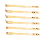 DECORNIJIA 6 pièces Bamboo Back Scratcher Sticks With Two Wheels Massage Tools For Itch Relief And Hard-to-reach Areas