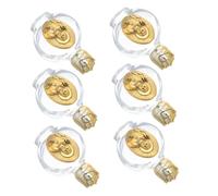 DECORNIJIA 6 Pièces Bouteilles Eau Bénite Vides Verre Cristal Alliage Décoratives et Portables avec Motif Rose pour Baptême Communion et Fête Chrétienne Finition Dorée