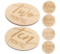 DECORNIJIA 6 Pièces Cartes Étape Mensuelle Bois Lot de Disques Double Face Marqueurs Mois de Croissance Réutilisables Cadeau Pratique pour Nouveaux Parents