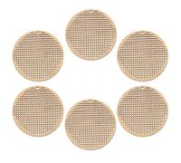 DECORNIJIA 6 pièces Décorations Bois pour Broderie Point de Croix Supports Ronds pour Pendentifs Étiquettes et Marque-pages DIY Accessoires Bois Vierge pour Travaux Aiguille et Broderie Noël