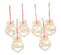 DECORNIJIA 6 Pièces Décorations Non Formes Graffiti Cœur Tranches Naturel pour Diy Décoration de Noël