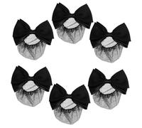 DECORNIJIA 6 pièces Hair Bun Cover Net With Bow For Women Elastic Fine Mesh Ballet Dancer Hair Net Stable And Delicate For Work