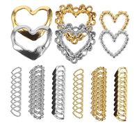 DECORNIJIA 60Pièces Breloques Nail Art Forme de Cœur pour Décorations de Manucure Femmes DIY Accessoires de Nail Art Kawaii