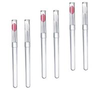 DECORNIJIA 6pièces Applicateurs Lèvres Silicone Avec Couvercle Pinceaux De Maquillage Réutilisables Pour Lèvres Et Yeux Portable Silicone Doux Roses Blancs