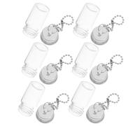 DECORNIJIA 6pièces Pendentifs Petits Pots Verre Porte-clés Bouteille Bouteille Verre Porte-clés Pendentif Petit Porte-clés Cylindrique Fiole à Souhaits Pots à Souhaits