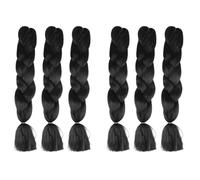 DECORNIJIA 6pièces Perruque Tresse Africaine Pour Femme Fausse Tresse Fibre Haute Température Extensions De Cheveux Tressés