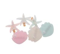 DECORNIJIA 6pièces Pince à Cheveux Mignonnes Étoile De Mer Et Coquillage Accessoires De Cheveux Pour Filles Set De Clips Marins Accessoires De Plage Élégants Pour Petites Princesses