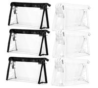 DECORNIJIA 6pièces Trousse De Toilette Transparente De Voyage PVC pour Cosmétiques Et Accessoires De Toilettes Kit Pratique pour Business Et