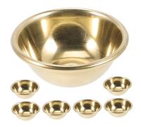 DECORNIJIA 7 pièces Bol Bouddhiste Laiton Poli Bol Rituel Rétro pour Pratique Spirituelle et Rituel Accessoire Sacré Tibétain pour Bénédiction et Décoration