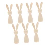 DECORNIJIA 7 pièces Figurines Lapin Non Peintes pour Loisirs Créatifs Sculptures Lapin de Pâques Naturel Poupées à Broches DIY pour Activités Artistiques Garçon Fille