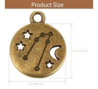 DECORNIJIA 72 pièces Lot de Pendentifs Double Face Alliage Breloques Signe Du Creuses Légères et Stylées pour Création Bijoux DIY Colliers et Bracelets