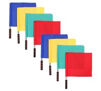 DECORNIJIA 8 pièces Drapeaux Arbitre Multicolores Signalisation Sportive Jaune Rouge Vert Bleu Légers et Ergonomiques pour Football Volleyball et Rugby Haute Visibilité pour Juges et