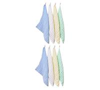 DECORNIJIA 8 pièces Lot de Lingettes Garçon Fille Coton Couches Souples et Absorbantes Serviettes Visage Hypoallergéniques Lavables et Résistantes Teintes Blanc Vert Bleu Jaune