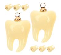 DECORNIJIA 8 Pièces Mini Tooth Charms Résine Pendentifs Ornements Légers pour Création Bijoux DIY Accessoires pour Collier Bracelet Porte-clés Décoration Petite Dent Réaliste