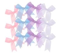 DECORNIJIA 80 Pièces 80 Mini Nœuds en Tissu pour Loisirs Créatifs - 4 Couleurs Pastel - Décorations pour Emballage Présent, Mariage, Accessoires DIY Arts et Couture