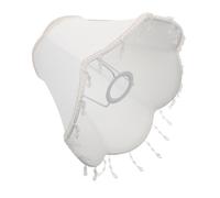 DECORNIJIA Abat-jour Cloche en Tissu avec Pompons 25 Cm de Diamètre, Abat-jour Victorien à Perles, Remplacement pour Lampe de Table Vintage, pour Chambre et Salon