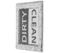 DECORNIJIA Aimant Lave-vaisselle Magnétique « Propre/sale » avec Strass Blanc, Indicateur D'état Cuisine, Panneau Aimanté Décoratif et Fonctionnel, Compatible Modèles Généraux, Accessoire