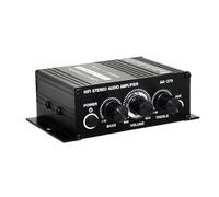 DECORNIJIA Amplificateur Audio Numérique Stéréo 12 V 2 Canaux Mini Compact pour Haut-Parleur Passif Adaptateur, Amplification des Basses et Aigus, Faible Distorsion, Usage TV et Ordinateur