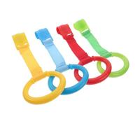DECORNIJIA Anneaux de Traction pour Bébé 4pcs en Plastique et Nylon, Légers et Faciles à Porter, Surface Lisse, Jouet D'apprentissage pour Garçon et Filles Debout et Marche