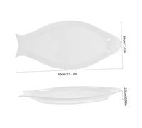 DECORNIJIA Assiette de Service Céramique Blanche pour Poisson Vapeur Plat Ovale Élégant pour Maison Restaurant et Réception