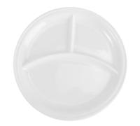 DECORNIJIA Assiette Porcelaine Fine avec Compartiments Plate Ronde Céramique pour Déjeuner Steak et Service à Design Simple et Lisse Adaptée Restaurant et Usage Familial