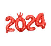 DECORNIJIA Ballon Géant Chiffres Aluminium Rouge Décoration Numérique Nouvel An Fête Mariage Anniversaire Graduation Photo Prop