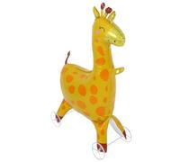 DECORNIJIA Ballon Girafe Gonflable 3D Roues Décoration Anniversaire Jungle Ballon Animaux Forêt Décoration Fête Prénatale Réutilisable en Film Aluminium