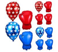 DECORNIJIA Ballons de Boxe Gonflables PVC Résistants Lot de Gants Rouges et Bleus avec Sacs de Décorations de Fête pour Anniversaires Garçons et Soirées Lutte Faciles à Gonfler Intérieur et