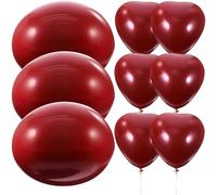 DECORNIJIA Ballons en latex double couche en forme de cœur rouge grenat et noir, 50 pièces pour décoration Saint-Valentin, mariage et fêtes, ballons cœurs rouges résistants et décoratifs