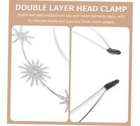 DECORNIJIA Bandeau De Tête Déesse Double Métal Argenté Étoiles Lune Serre-tête Mariage Femme Élégance Médiévale Accessoire Royal Soirée Cérémonie