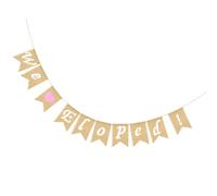 DECORNIJIA Bannière Suspendue Rétro en Tissu de Lin pour Mariage et Fête, Bannière Décorative Réutilisable We Eloped en Fanion Queue de Poisson, Décoration Murale Couleur Aléatoire