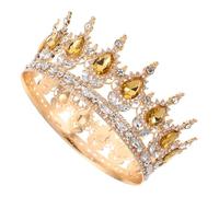 DECORNIJIA Baroque Rhinestone Wedding Crown Headpiece For Bride Lightweight Crystal Bridal Tiara Hair Jewelry Retro Queen Style Bridal Hair Accessory For Birthday And Masquerade