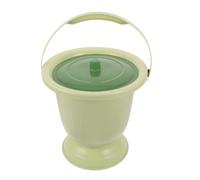 DECORNIJIA Bassin de Lit Portable avec Couvercle Anti-odeurs, Pot de Chambre pour Adultes, Personnes Âgées et Femmes Enceintes, Seau Léger 3,5 L Vert Clair, Toilette de Camping Pratique
