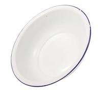 DECORNIJIA Bassin Émail Vintage avec Bord Bleu Bassine Multifonction pour Lavage des Visage Lessive et Cuisine Bol Mélangeur Émaillé Classique pour Salade Pâte et Fruits