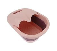 DECORNIJIA Bassin Pliable Pieds, Bac à Bain Portable en Plastique, Massage Intégré, Usage Maison et Voyage, Soin Relaxant pour Pieds, Pédiluve Rose, Accessoire Bien-être Familial