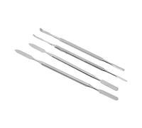 DECORNIJIA Bâtonnets Mélangeurs Pour Cosmétiques En Acier Inoxydable 4 Pièces Tailles Hexagonale, Octogonale Et Ronde Double Tête Usage Professionnel Et Personnel Manucure Nail Art