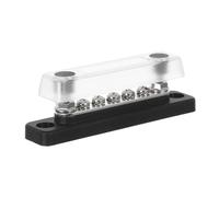 DECORNIJIA Bloc de Distribution Électrique pour Camping Cars et Bateaux Support Haute Intensité Barrette de Connexion Voies Cuivre Étamé avec Couvercle Noir Gestion Simplifiée des Câbles et