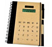 DECORNIJIA Bloc Notes Multifonction avec Papier Ligné et Calculatrice Solaire Intégrée Carnet de Voyage Grand Format pour Étudiants et Bureau Fournitures Professionnelles Polyvalentes