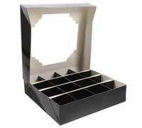 DECORNIJIA Boîte à Chocolat Rose 16 Compartiments Lot de 5 Couleur Noire Boîte avec Fenêtre Transparente Emballage Gourmand Saint-valentin Nouvel An Présent Fête Élégant Polyvalent