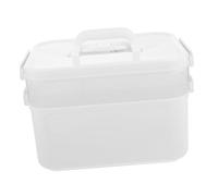 DECORNIJIA Boîte à Outils Pour Manucure Professionnelle Multi-étages Portable Blanche Poignée Pour Usage Salon Et Soin Des Ongles