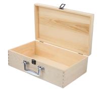 DECORNIJIA Boîte Bois Naturelle avec Serrure et Poignée Boîte de Rangement Multifonction pour Bijoux Jouets et Trésors pour Projets Créatifs et Conservation Maison