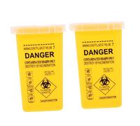 DECORNIJIA Boîte de Collecte pour Objets Tranchants Conteneur en Plastique Réutilisable Lot de 2 Seau Épais pour Déchets et Tatouage Usage Hôpital et Salon Sécurité Accrue