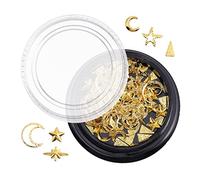 DECORNIJIA Boîte De Décorations Ongles Alliage Doré Étoiles Et Lune Accessoires Manucure Diy Paillettes Nail Art