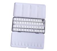 DECORNIJIA Boîte de Peinture Aquarelle Vide en Fer Noir Grosse Taille avec 48 Compartiments de 1,6 Ml, Palette D'aquarelle Portable Réutilisable pour Artistes, Étudiants et Voyage, Coffret