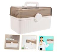 DECORNIJIA Boîte de Rangement Médicale Portable à Trois Couches avec Poignée Verrou Rotatif Sécurité Capacité Importante pour Médicaments Cosmétiques et Outils Usage Domestique et Scolaire